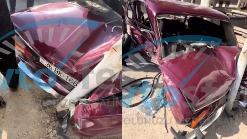 Şəmkirdə iki maşın toqquşub: yaralılar var