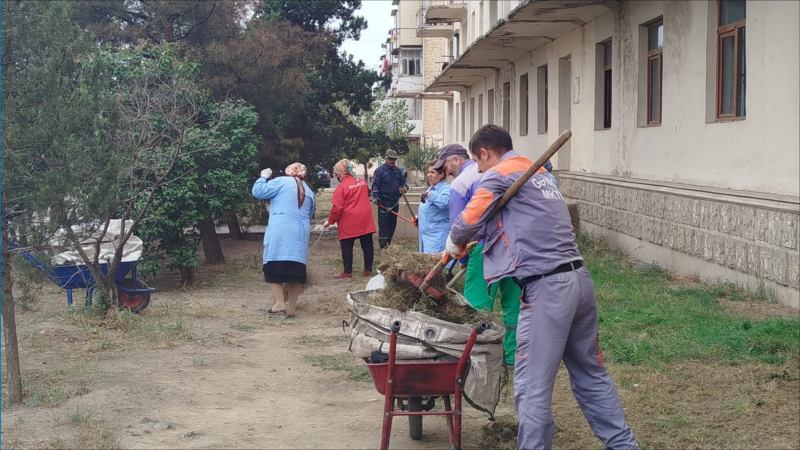 Şəhər ərazisində təmizlik işləri davam etdirilir