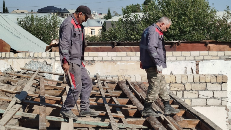 Şəhid ailəsinin yaşadığı evdə təmir işləri aparılır