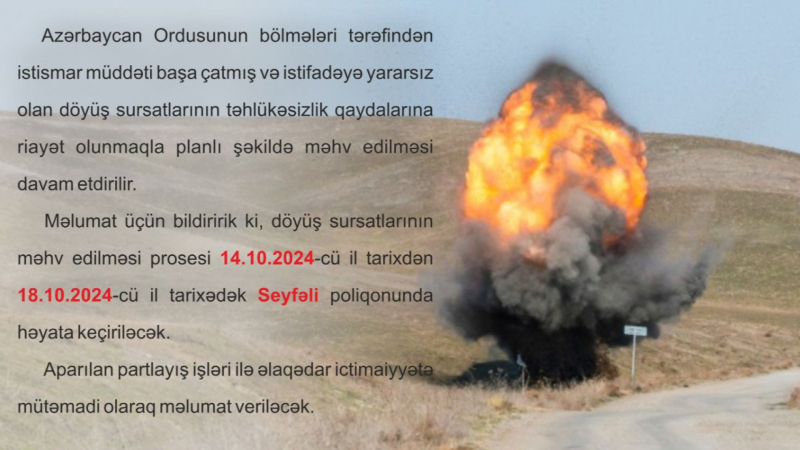 Seyfəlidə silah-sursatın utilizasiyası aparılır