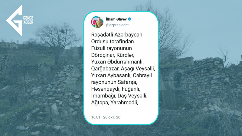 20 oktyabr 2020: Vətən Müharibəsinin 24-cü günü