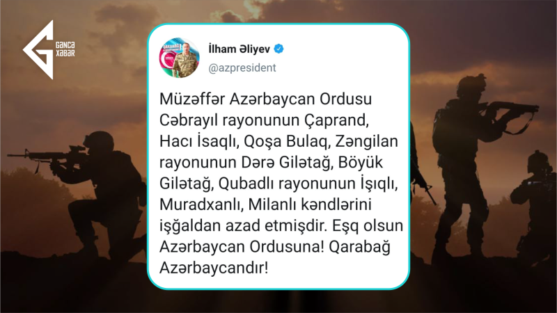 2 noyabr 2020: Vətən Müharibəsinin 37-ci günü