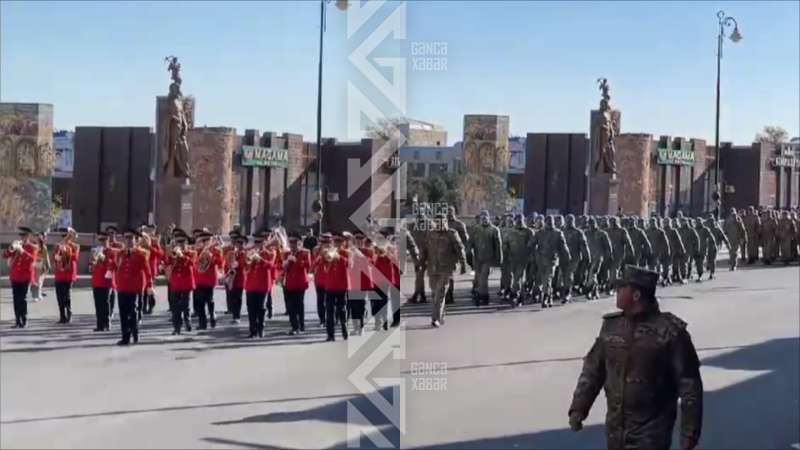 Gəncədə hərbi yürüş keçirilib