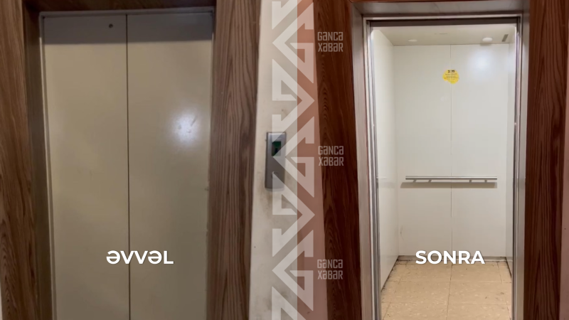 Gəncədə lift “möcüzə” nəticəsində ÇALIŞMAĞA BAŞLADI - VİDEO