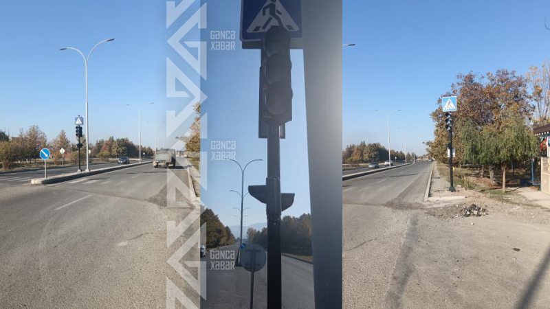 Gəncədə piyadalar üçün yeni işıqforlar quraşdırılıb