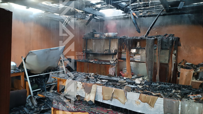 Tovuzda ev yandı - FOTO/VİDEO