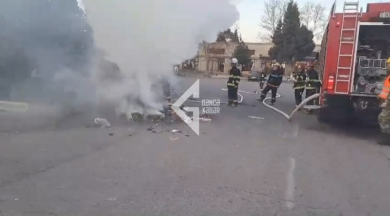 Gəncədə vaxtında daşınmayan məişət tullantıları yandırılır - VİDEO