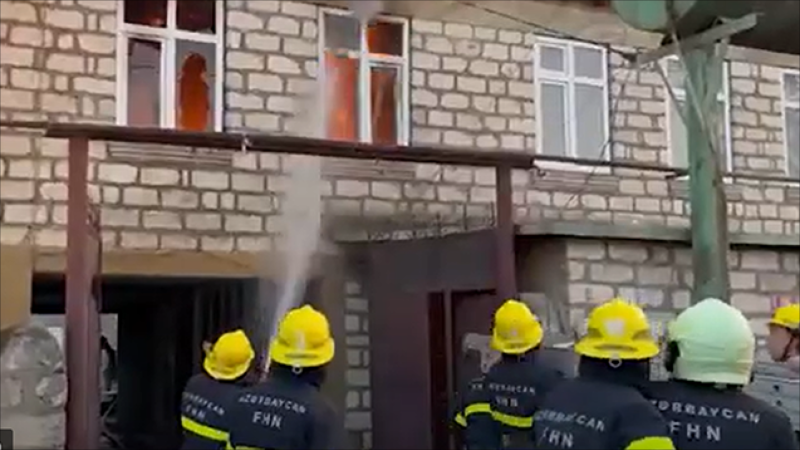 Qazaxda ev yandı - VİDEO