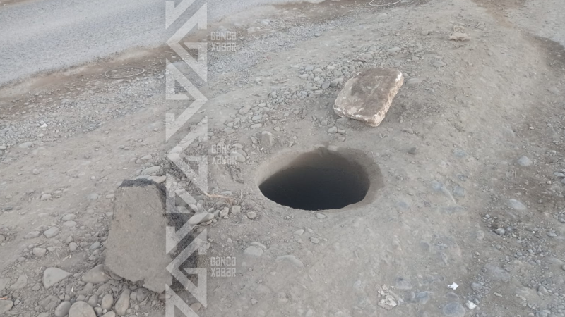 Gəncə qəsəbə yolu qəzalı vəziyyətdədir - FOTO/VİDEO