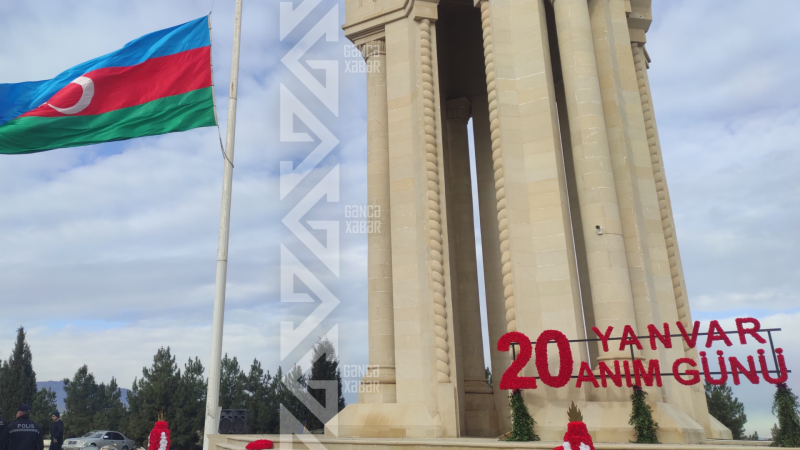 Gəncədə 20 Yanvar faciəsinin şəhidləri yad olunublar - FOTO