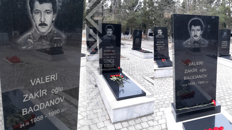 Gəncədə Valeri Boqdanovun məzarı ziyarət olunub