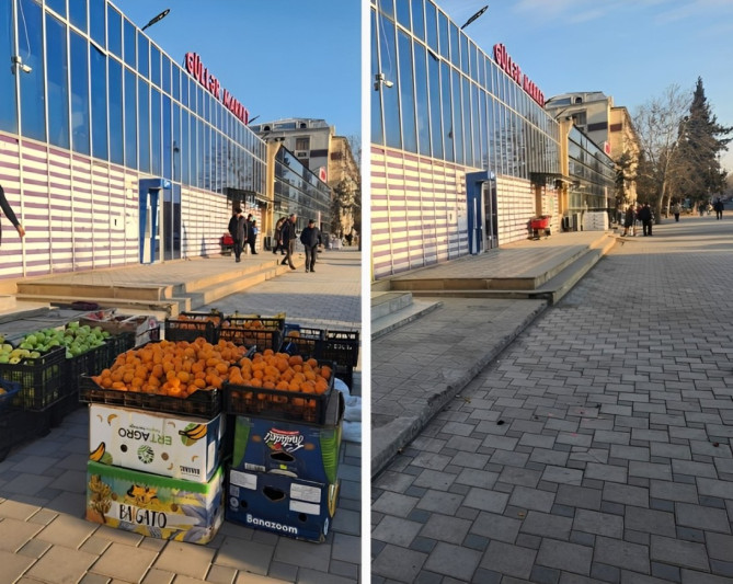 Niyazi Bayramovun “İşçi qrupları” küçə alverçilərinin məhsullarını müsadirə etdi - FOTO