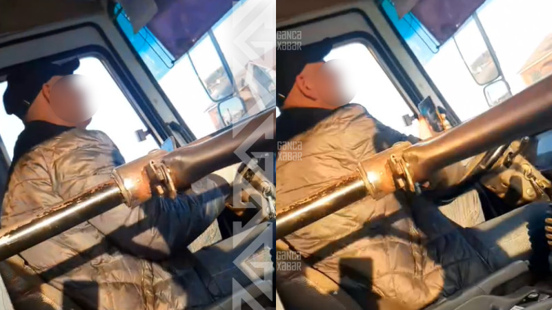 Gəncədə avtobus sürücüsü: “Get, kimə deyirsən, de” - VİDEO