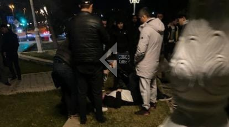 Gəncədə minik avtomobili yaşıllığa çırpılıb - VİDEO