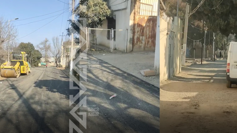 Gəncədə bir qrup sakin yol təmirindən narazı qaldı - VİDEO