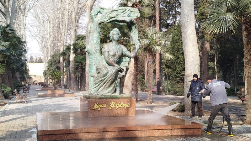 Xan Bağında genişmiqyaslı təmizlik işləri görülüb - FOTO