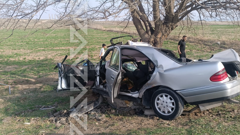 Minik maşını ağaca çırpılıb - FOTO