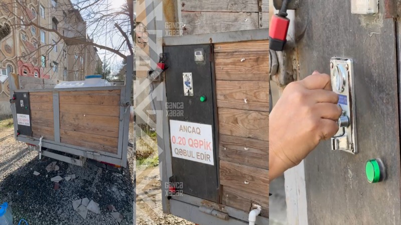 Gəncədə hərəkət edən “su avtomatı”