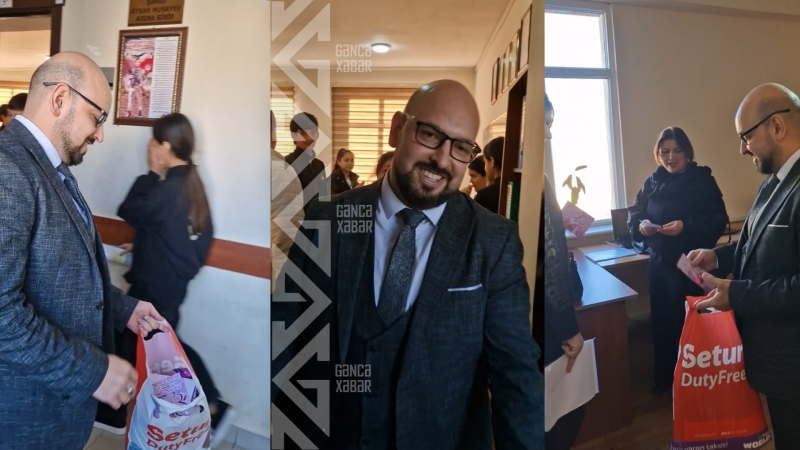 Gəncədə kişi müəllimdən xanımlara təqdirəlayiq hərəkət - VİDEO