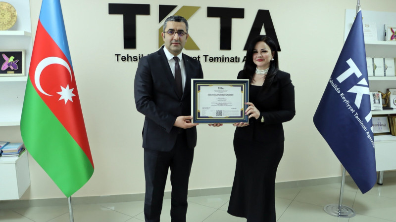 ADAU-yə şəhadətnamə təqdim olunub