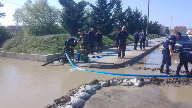 Bəzi su basmış ərazilərdə işlər yekunlaşdı