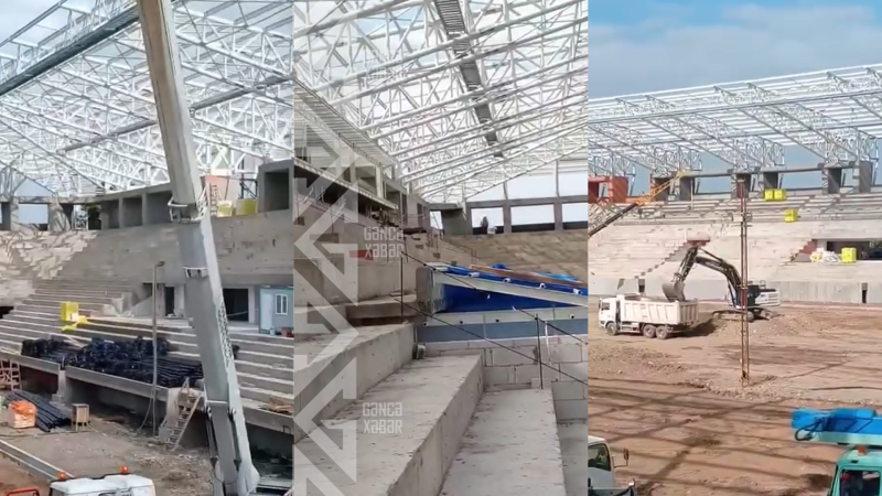 Gəncədə inşa edilən stadionun son halı - VİDEO