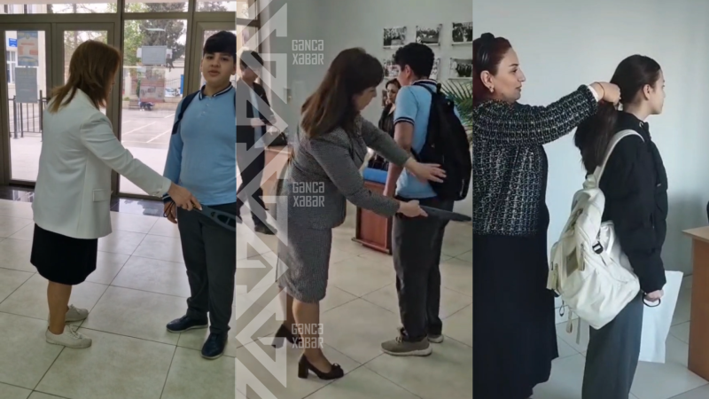 Gəncədə məktəbdə təhlükəsizlik tədbirləri gücləndirilib - VİDEO