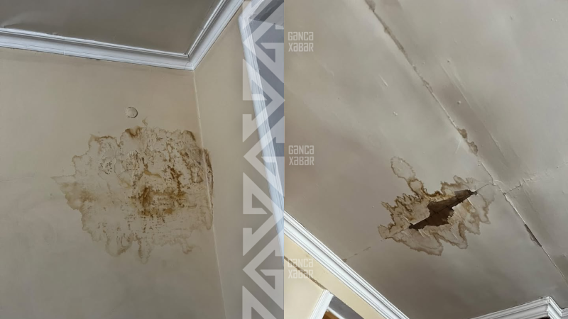 Dam örtüyü yeniləndi, evə su damdı