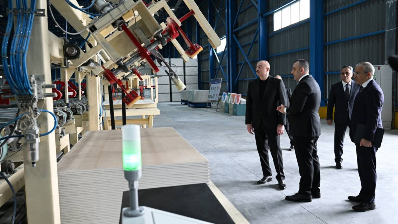 Tikinti materialları istehsalı müəssisəsi istifadəyə verildi - FOTO
