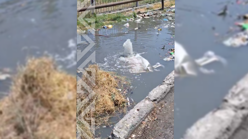 Gəncədə su borusu partlayıb, küçəni su basıb