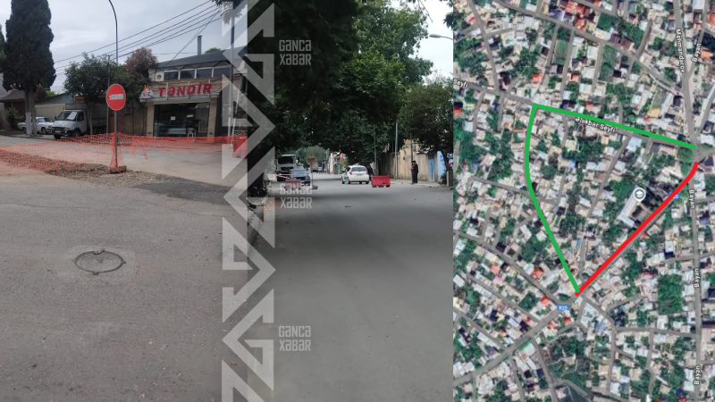 Gəncədə küçə qazılıb, yol bağlanıb - XƏBƏRDARLIQ