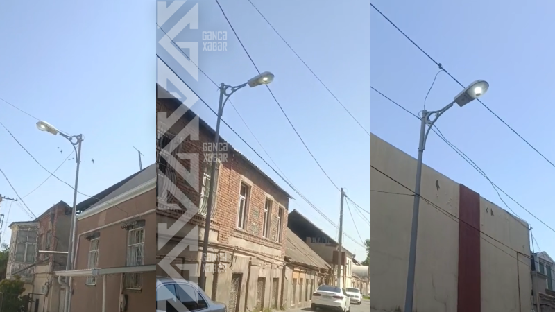 Gəncədə küçə aydınlığa çıxdı