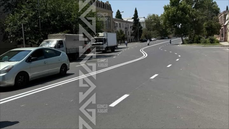 Gəncədə yeni çəkilən yol xətləri narazılıq doğurub