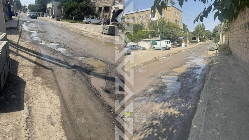 Gəncədə küçə palçıq dənizinə çevrilir