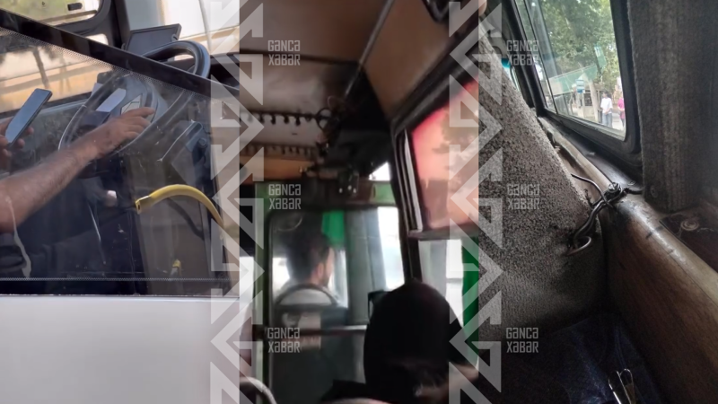 Gəncədə marşrut avtobuslarında təhlükəli vəziyyət