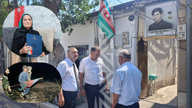 Gəncədə Milli Qəhrəmanın anası ilə vida mərasimi keçirilir