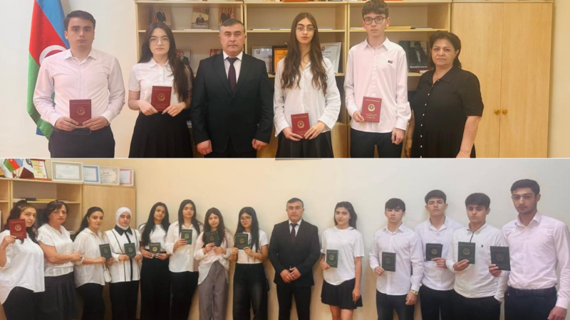 Gəncədə bir məktəbin iki sinfi 100 faiz nəticə göstərib