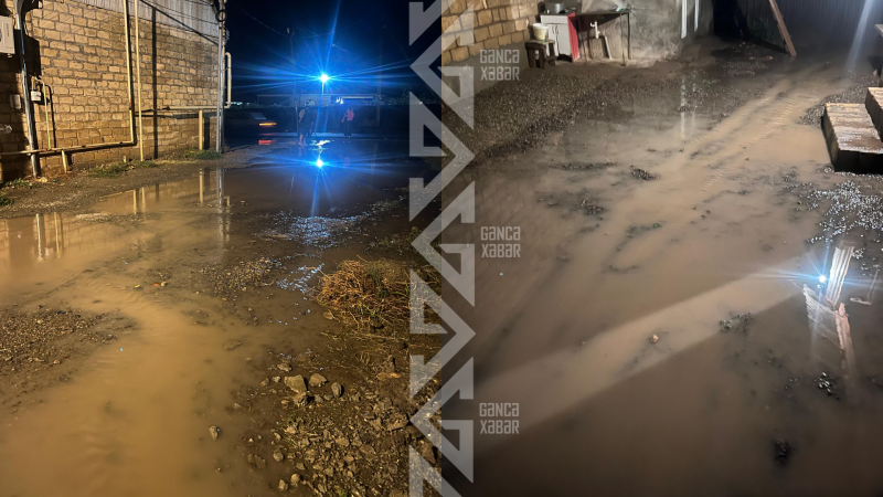 Gəncə yağış sularına təslim oldu