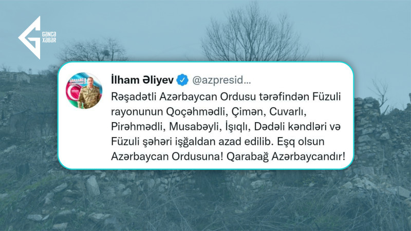 Füzuli şəhərinin işğaldan azad edilməsindən beş il ötür