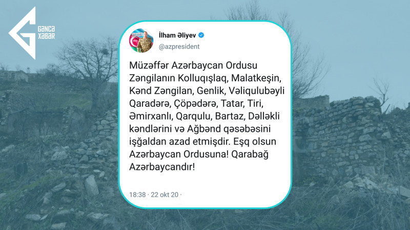 22 oktyabr 2020-ci il: Vətən müharibəsinin 26-cı günü