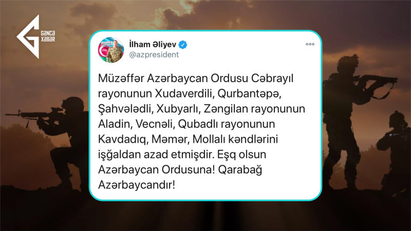 30 oktyabr 2020-ci il: Vətən müharibəsinin 34-cü günü 30 oktyabr 2020-ci il: Vətən müharibəsinin 34-cü günü