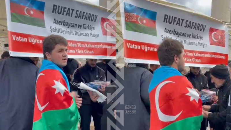 19 yaşlı gəncəli balası Türkiyədə şəhidlərin xatirəsinə ehsan verib