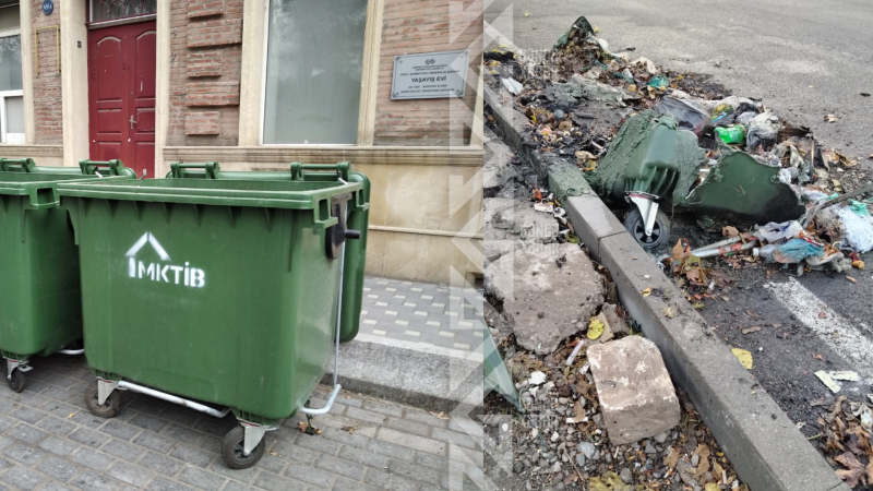 Bu il Gəncədə 160 ədəd zibil qutuları zədələnib və ya məhv edilib