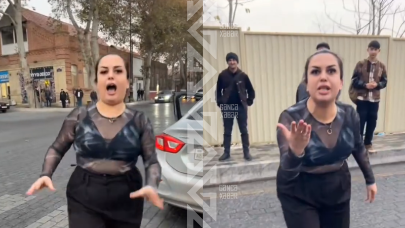 Gəncədə qadın sürücü kuryerə hücum etdi, söyüşlər söydü