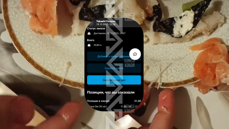 Gəncədə suşidən çıxan balıq sümükləri müştərinin boğazında qalıb - İDDİA