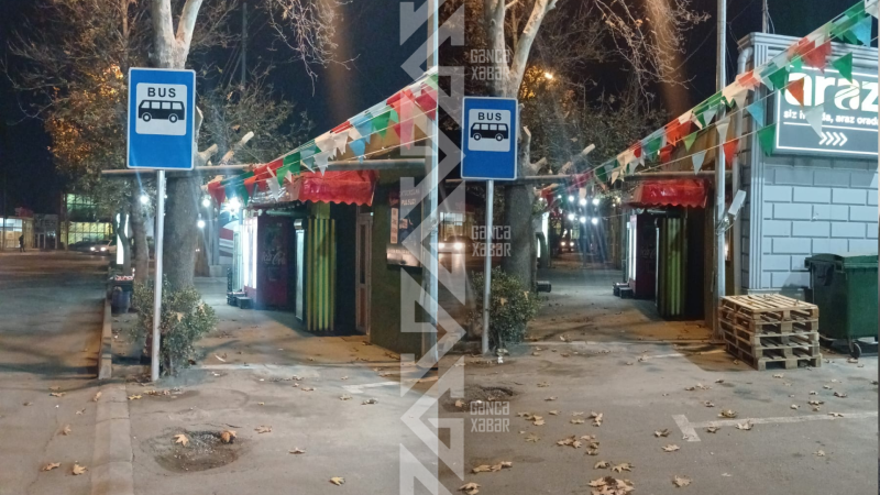 Gəncədə avtobus gözləyən zibil qabı – AÇIQLAMA