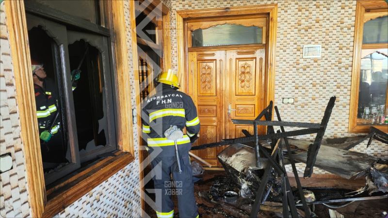 Gəncədə fərdi yaşayış evində yanğın