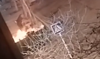 Gəncədə sərxoş şəxs zibil qutularını yandırdı