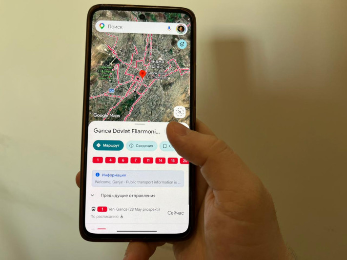 Gəncə avtobus marşrutları artıq Google Mapsdə