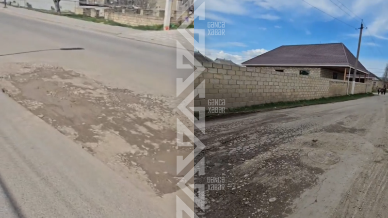 Gəncədə məktəbə aparan yolun vəziyyəti ACINACAQLIDIR